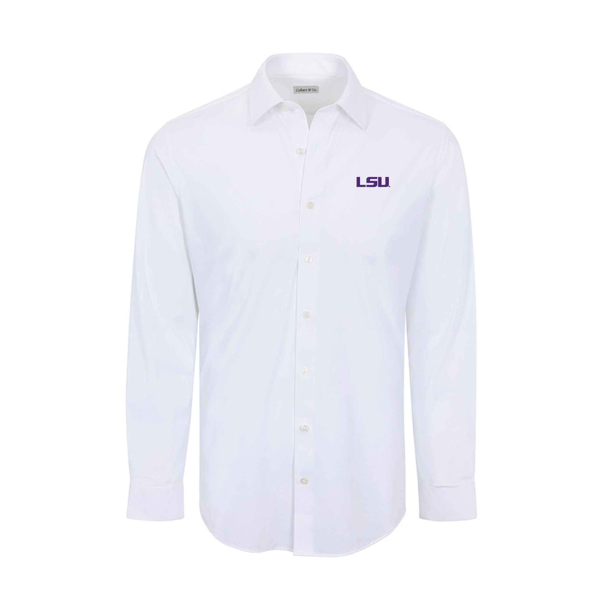 LSU Apex Performance Dress Shirt White