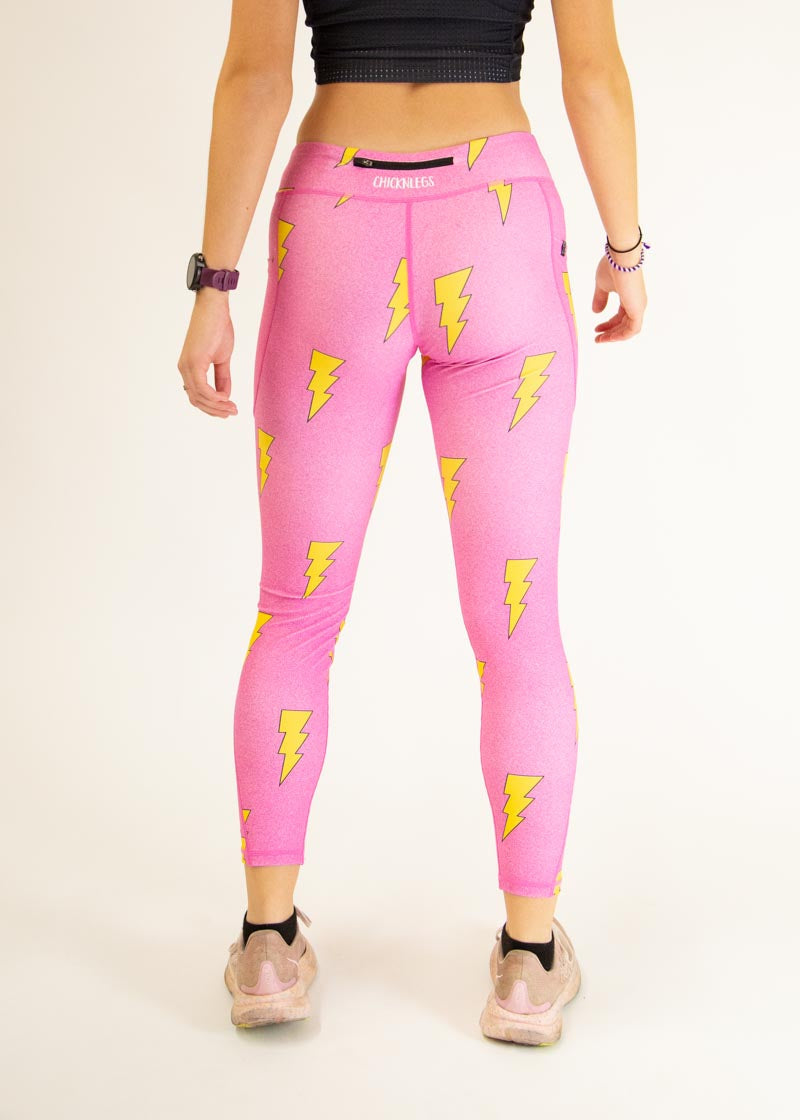 Women's Pink Bolts Leggings
