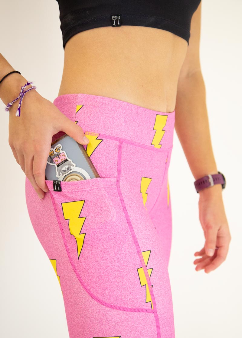 Women's Pink Bolts Leggings