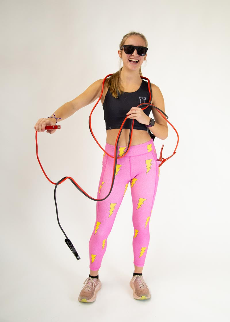 Women's Pink Bolts Leggings