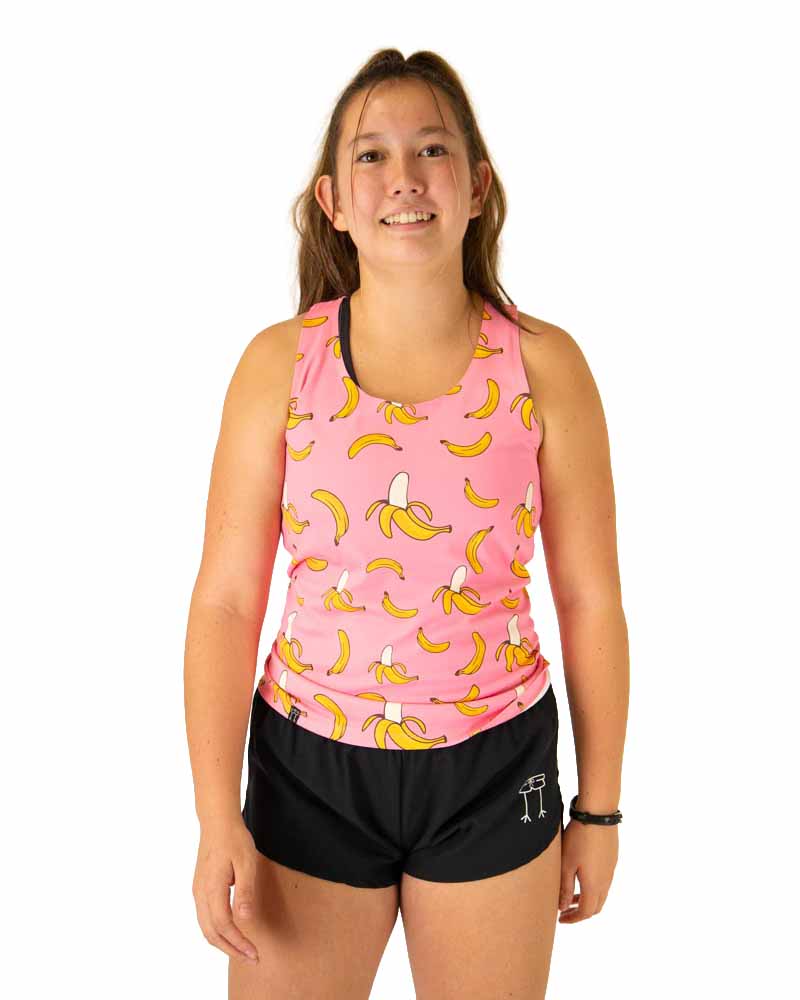Women's Pink Bananas Performance Singlet